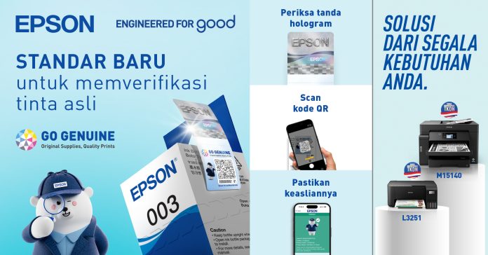 tinta asli Epson, Epson Genuine Ink, tinta printer Epson, cara cek tinta Epson asli, tinta Epson EcoTank, tinta Epson original, printer Epson awet, hasil cetak berkualitas, tinta Epson terbaik, Epson Indonesia
